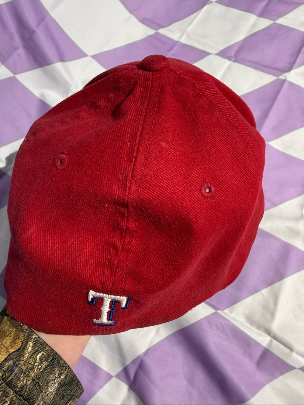 VTG Texas Rangers Nike Team Hat Y2K Red Embroidered Flexfit Cap - Picture 7 of 11